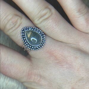 925 SP Labrodite Tear Drop Shaped Ring